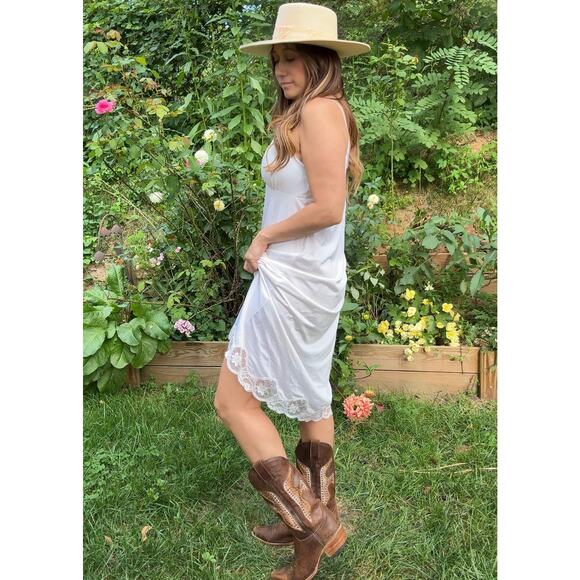 Vintage Ivory Lace Slip Dress - Picture 7 of 9